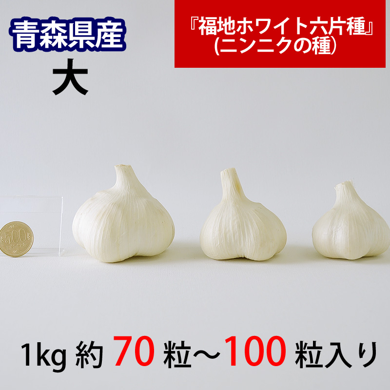 にんにくの種大サイズ１ｋｇで40～100粒になります。